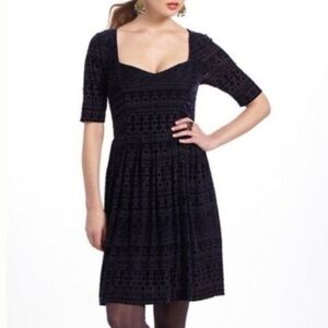 Anthropologie Meadow Rue Black Midi Dress